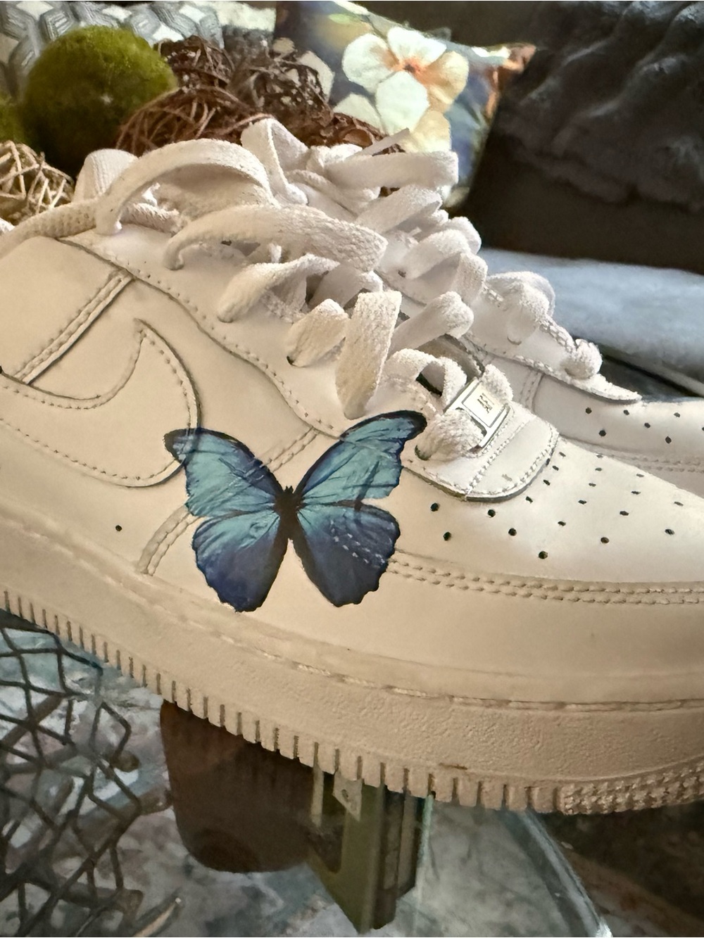 Nike Custom Blue Butterfly Air Force 1